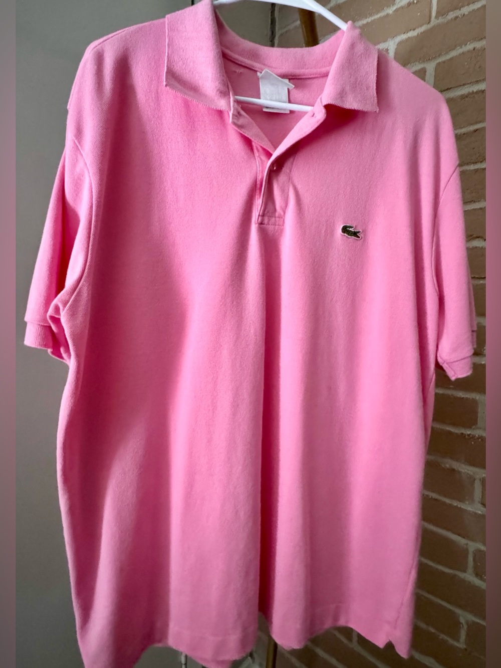 Lacoste Men's Bubblegum Pink Polo Shirt with Crocodile Logo
